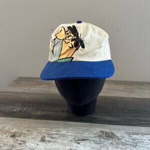Vintage White Paramount‎ Parks Kings Island Fred Flintstone Color Brim Hat 1990s
